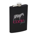 8 Oz. Stainless Steel Flask w/ Soft Rubber-Touch Finish